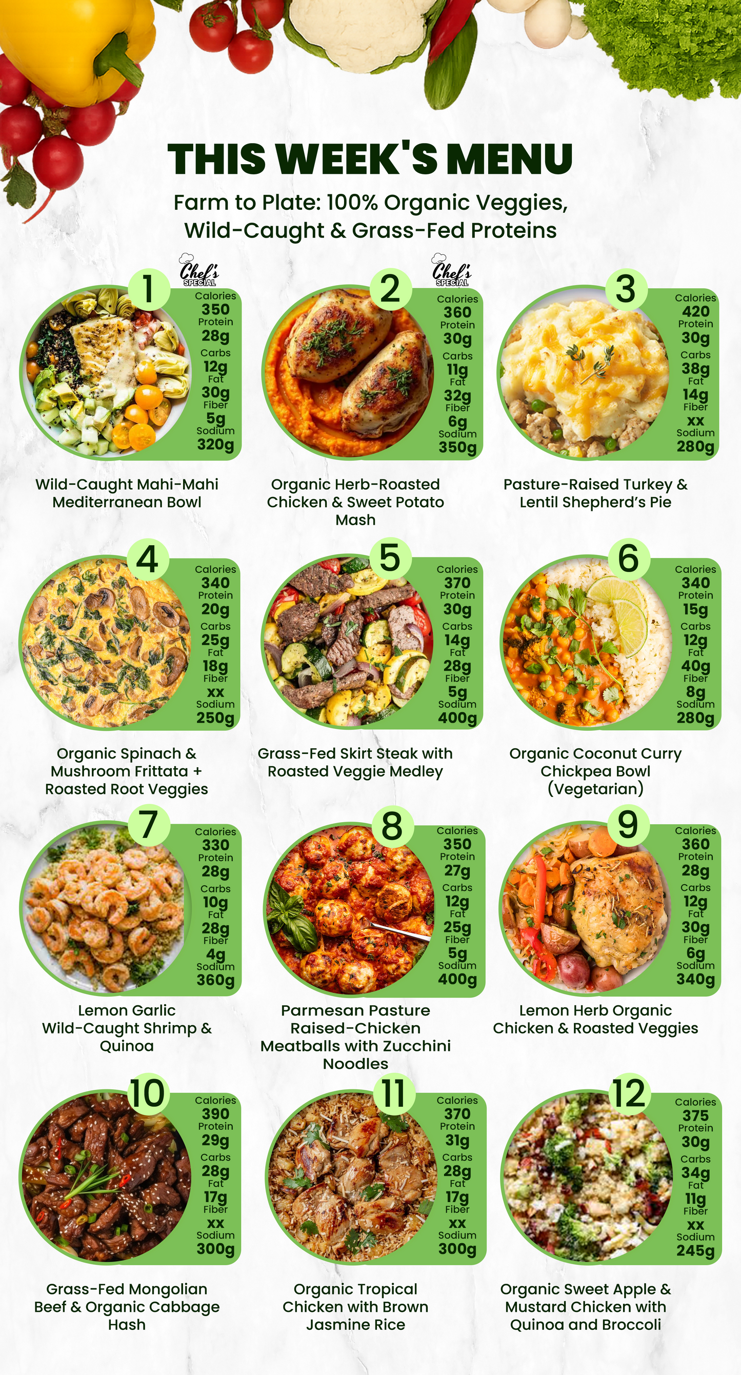 Organic Meal Prep Delivery in Edgewater, Daytona Beach & Orlando | 3 MIX & MATCH PLAN